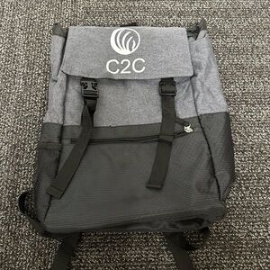 C2C gray and black backpack